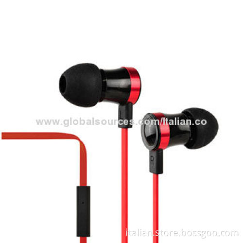 Wholesale Metal Flat Wire Noise Cancelling Earphone with Mic